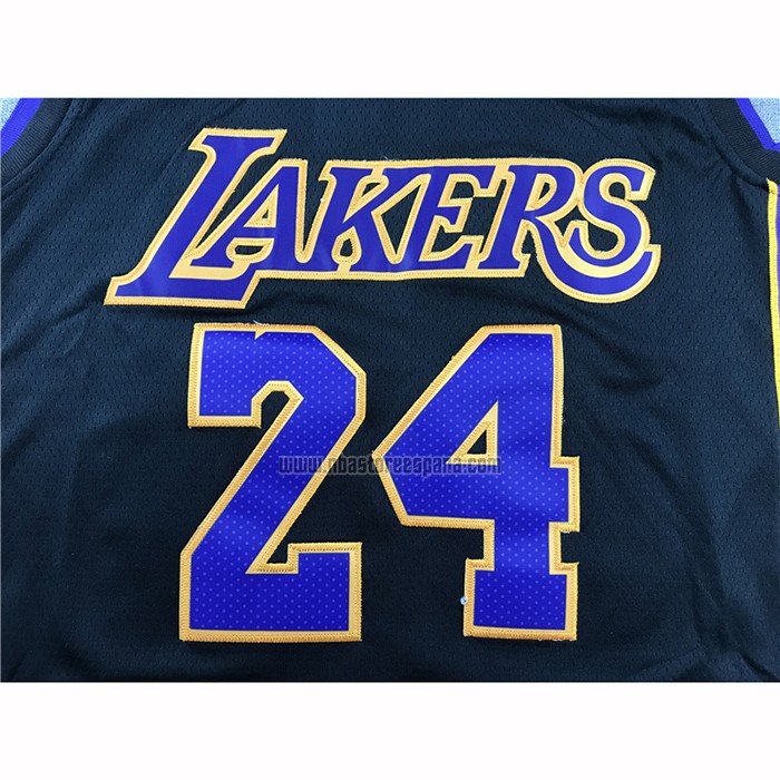Camiseta Los Angeles Lakers Kobe Bryant NO 24 Retirement 2017-2018 Negro